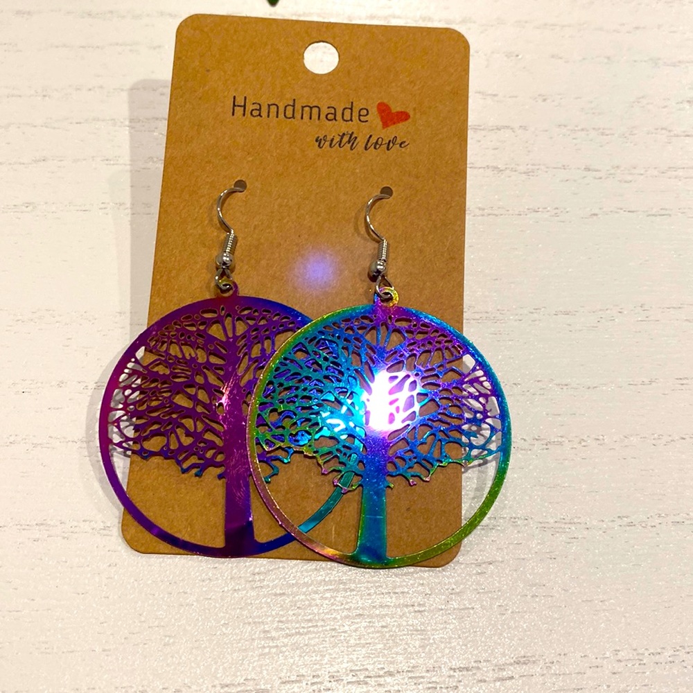 Metal dangle earrings